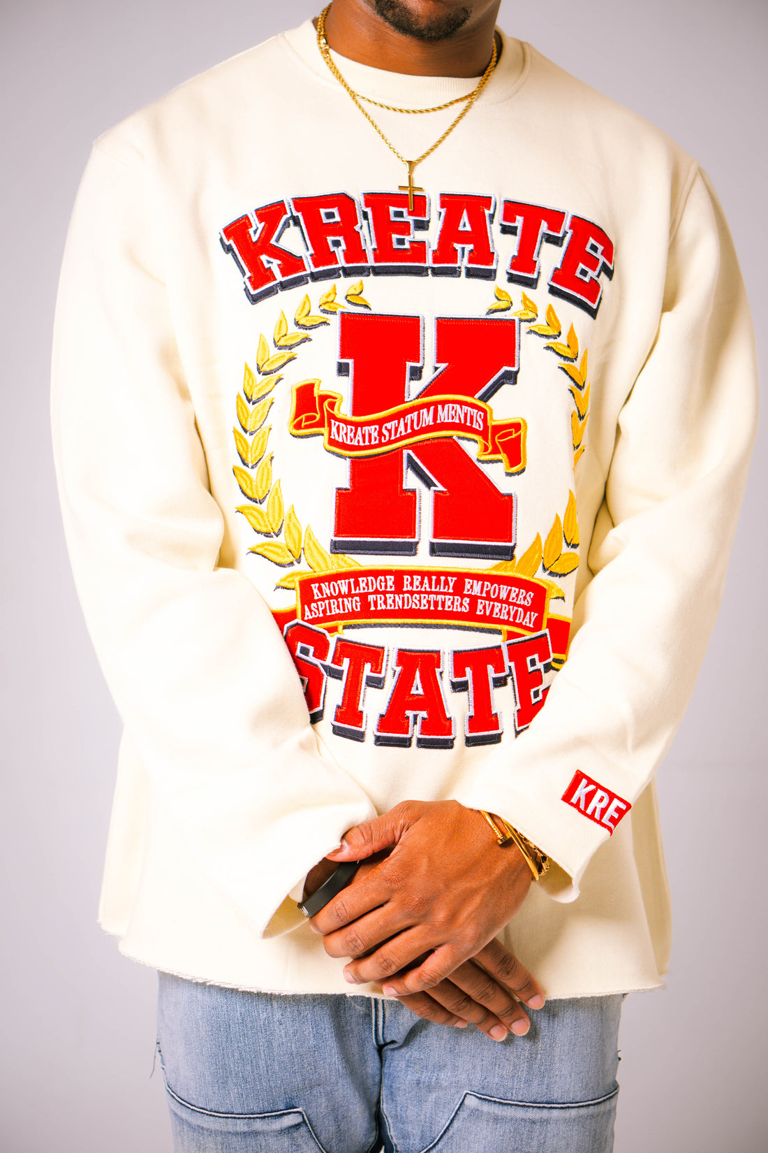 Kreate State Alma Mater Crewneck- Cream
