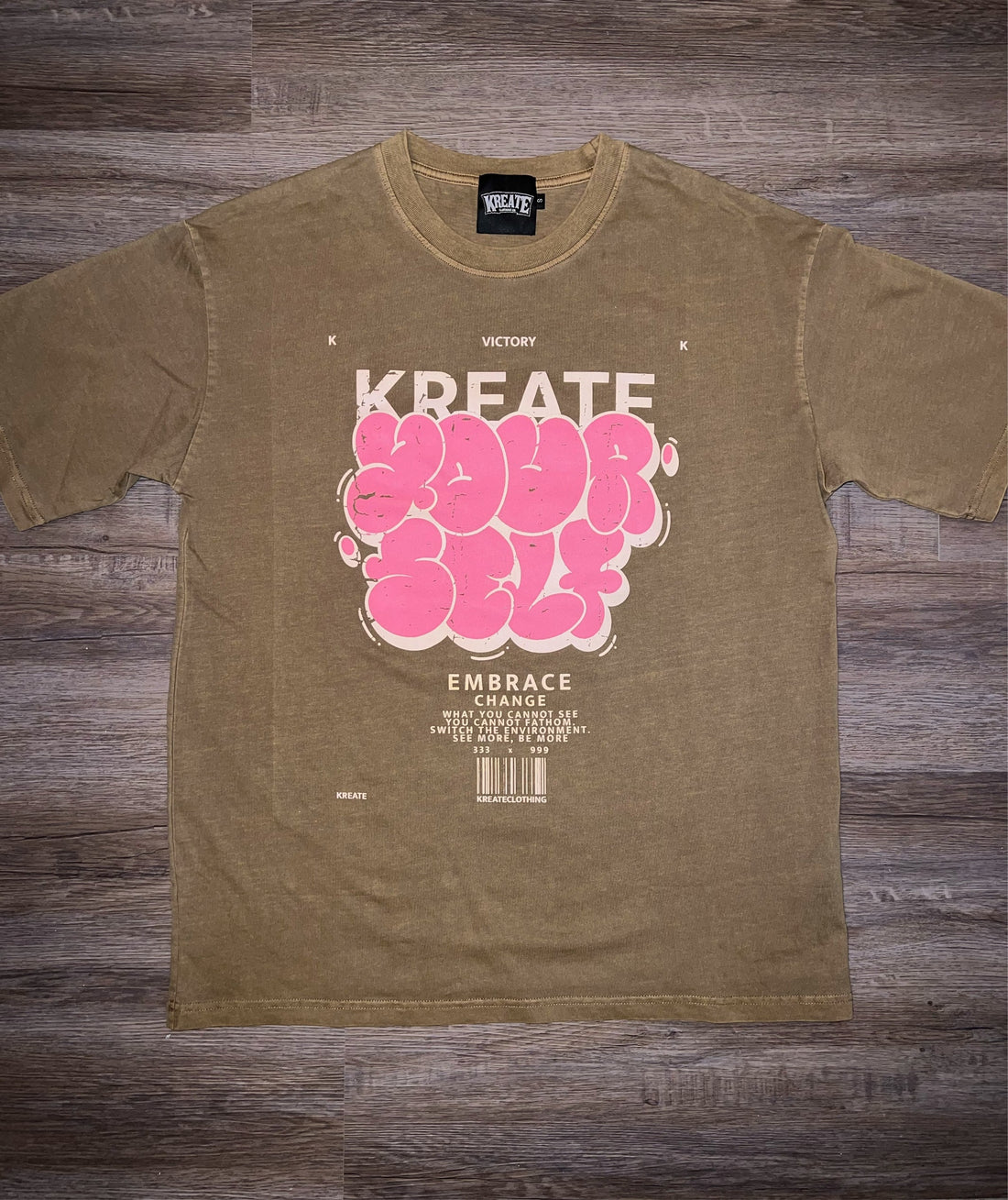 Kreate Yourself T-Shirt (Vintage Brown/Pink)