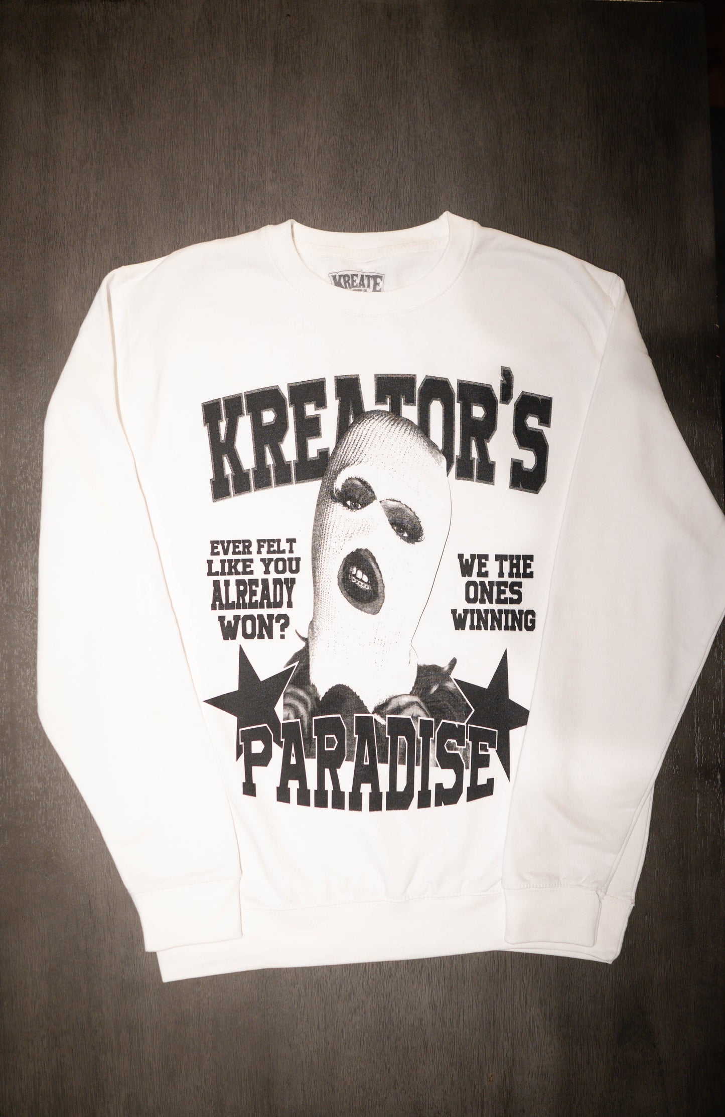 Kreator's Paradise Crewneck Sweatshirt- White/Black
